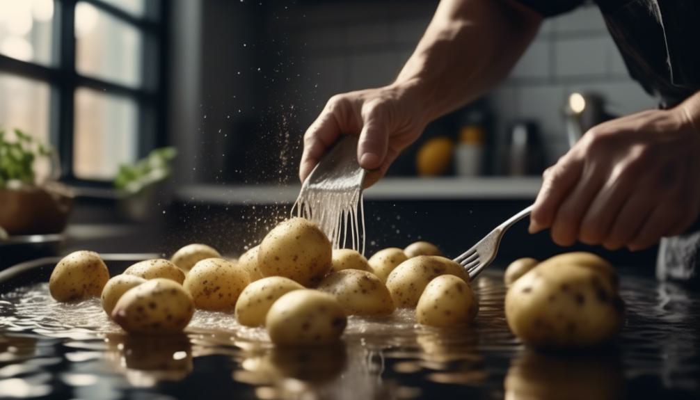 preparing potatoes for cooking